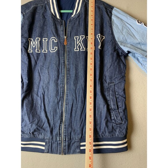 Disney Mickey Mouse Denim Jean Varsity Jacket XXL Our Universe THE ONE AND ONLY - Picture 10 of 10